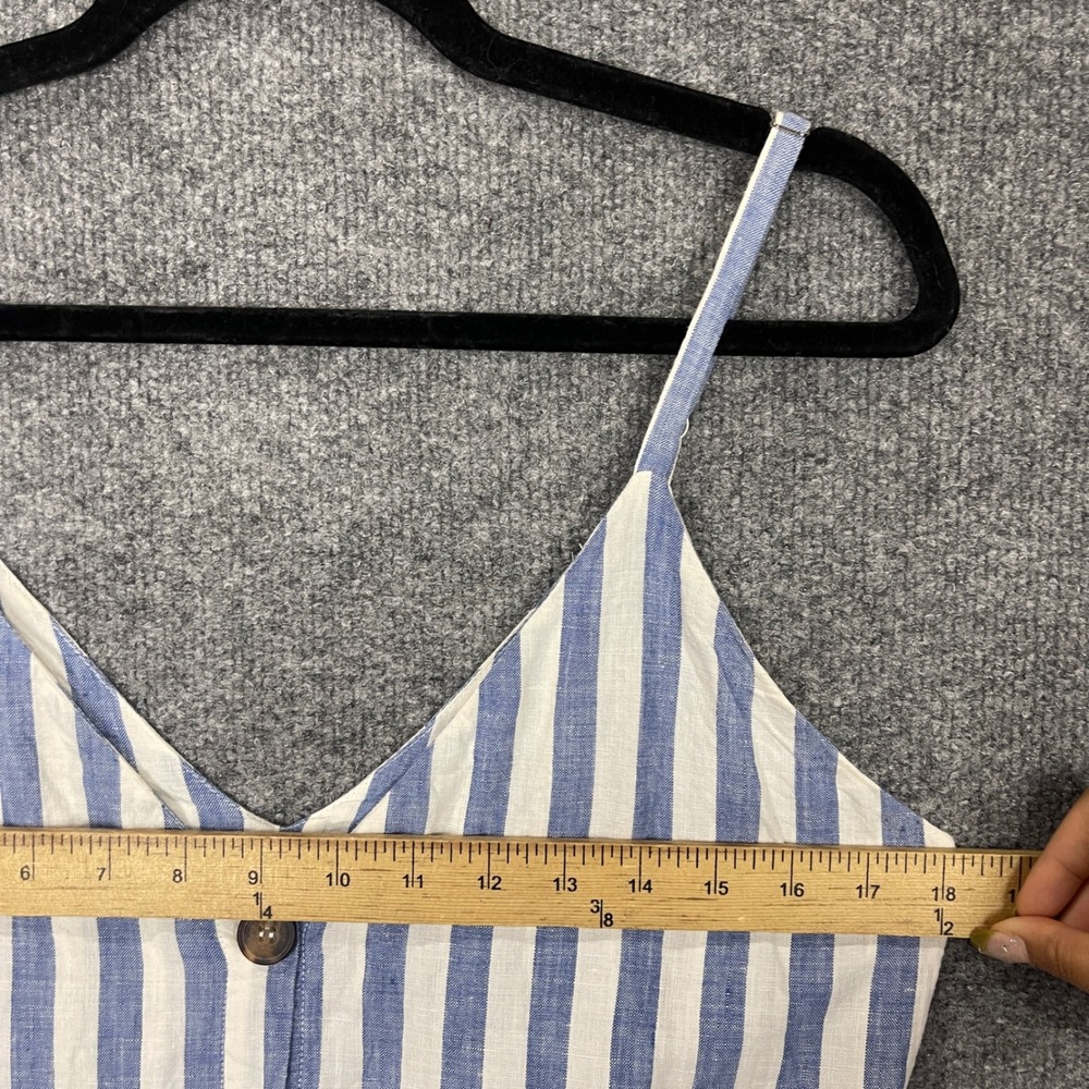 Reformation Mini Dress Womens M Excellent Striped Linen Button Front USA Made - Picture 4 of 8